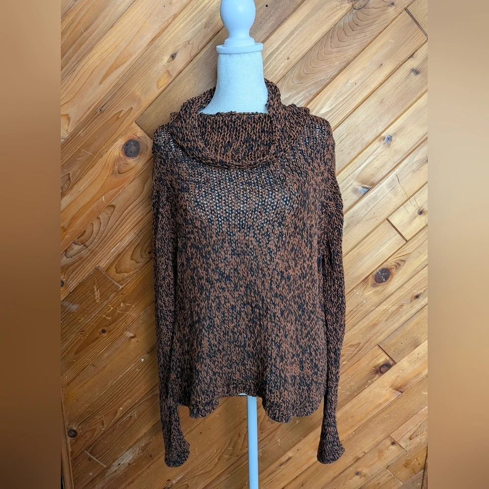 Eileen Fisher Brown Cowl Neck Sweater Size Small - Picture 2 of 7